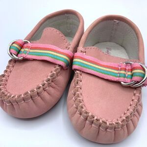 Ralph Lauren pink suede infant toddler moccasins size 3